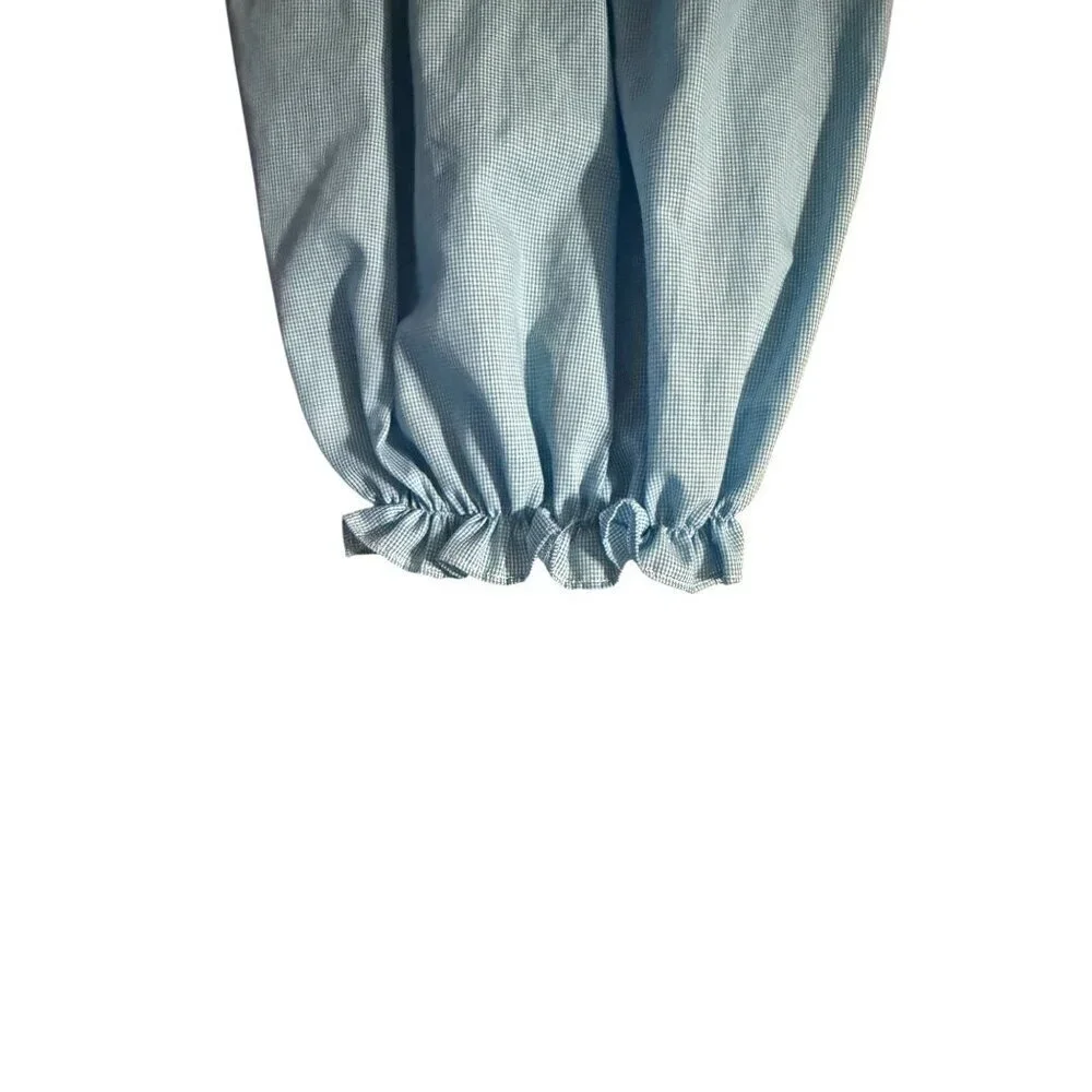 Collection Vive La Fete Baby Blue Long-Sleeve Smocked bubble Gown With Elephant